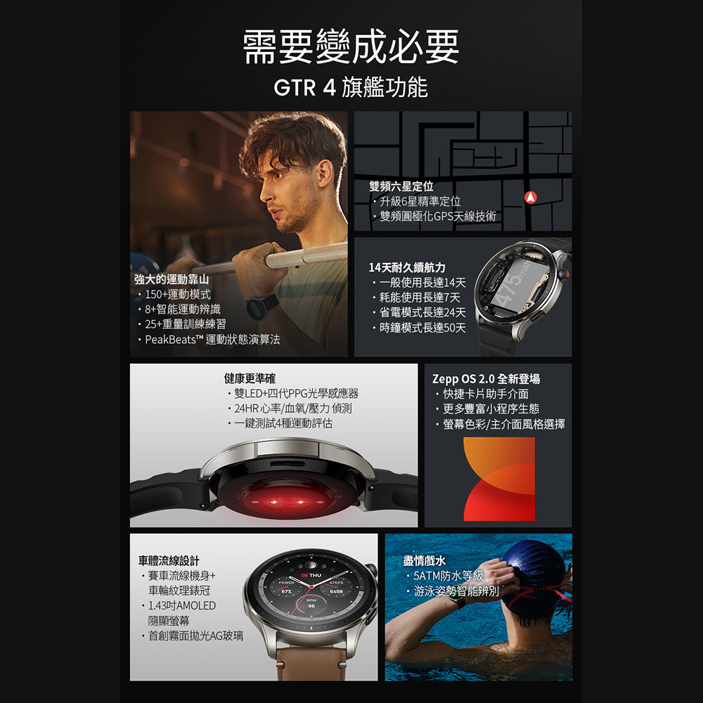 Amazfit 華米】GTR 4智慧手錶-棕BURNINGBROWN